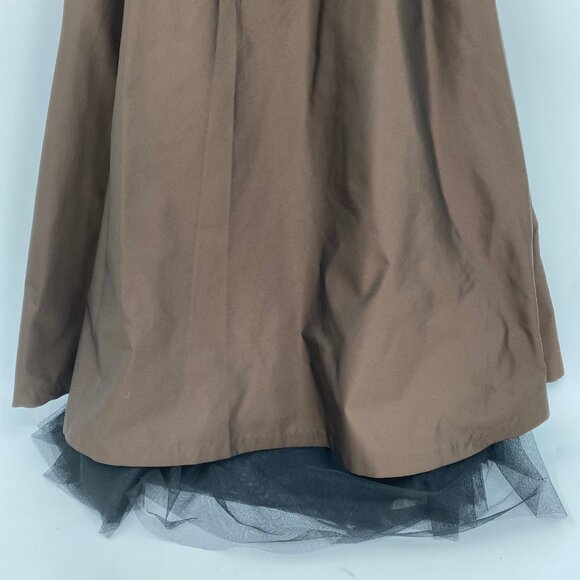 Banana Republic Brown Black Belted A-Line Midi Dress | Size 6 - Picture 9 of 10